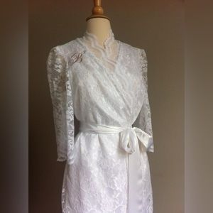 White Lace Bridal Wedding Robe